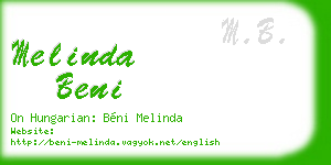 melinda beni business card
