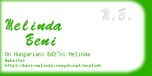 melinda beni business card
